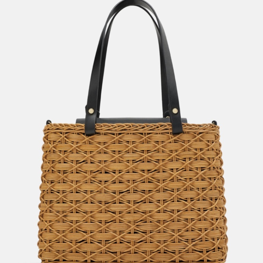 Zara Natural Basket bag in blk & Natural #cybersale - Picture 6 of 7